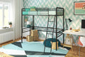 Black Twin Metal Loft Bed O748