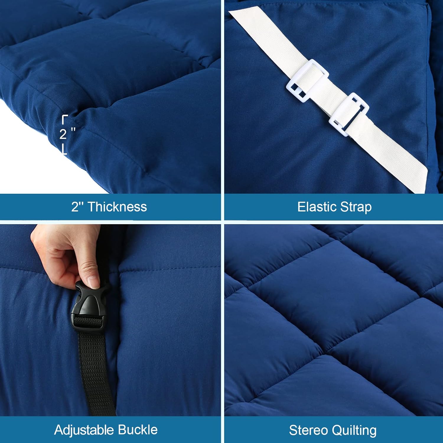 Navy Cot Mattress Topper 2 Pack K705