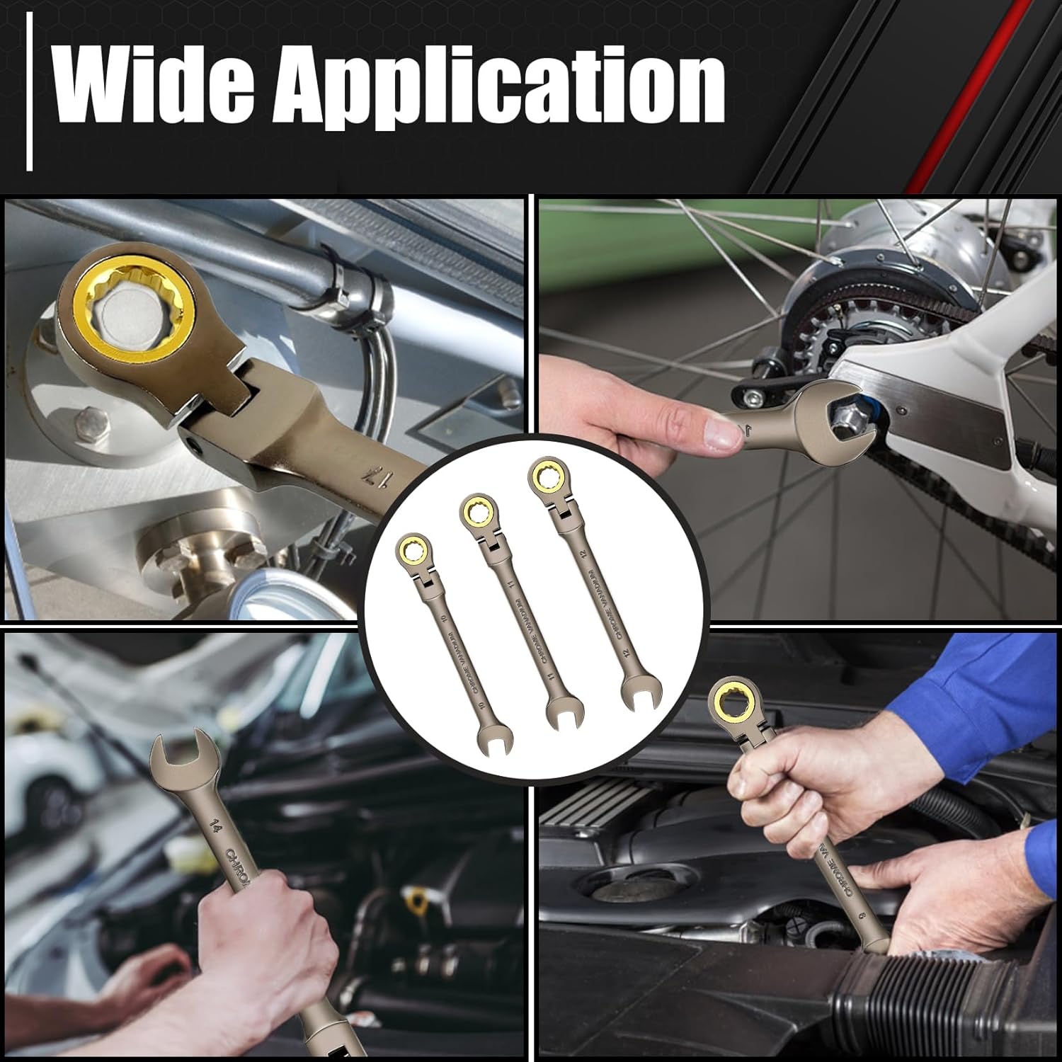 12-Piece 180° Metric Flex-Head Ratcheting Wrench Set K21804