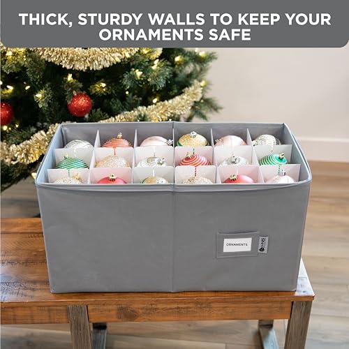 Grey 54 Ornament Storage Container with Dividers J33091