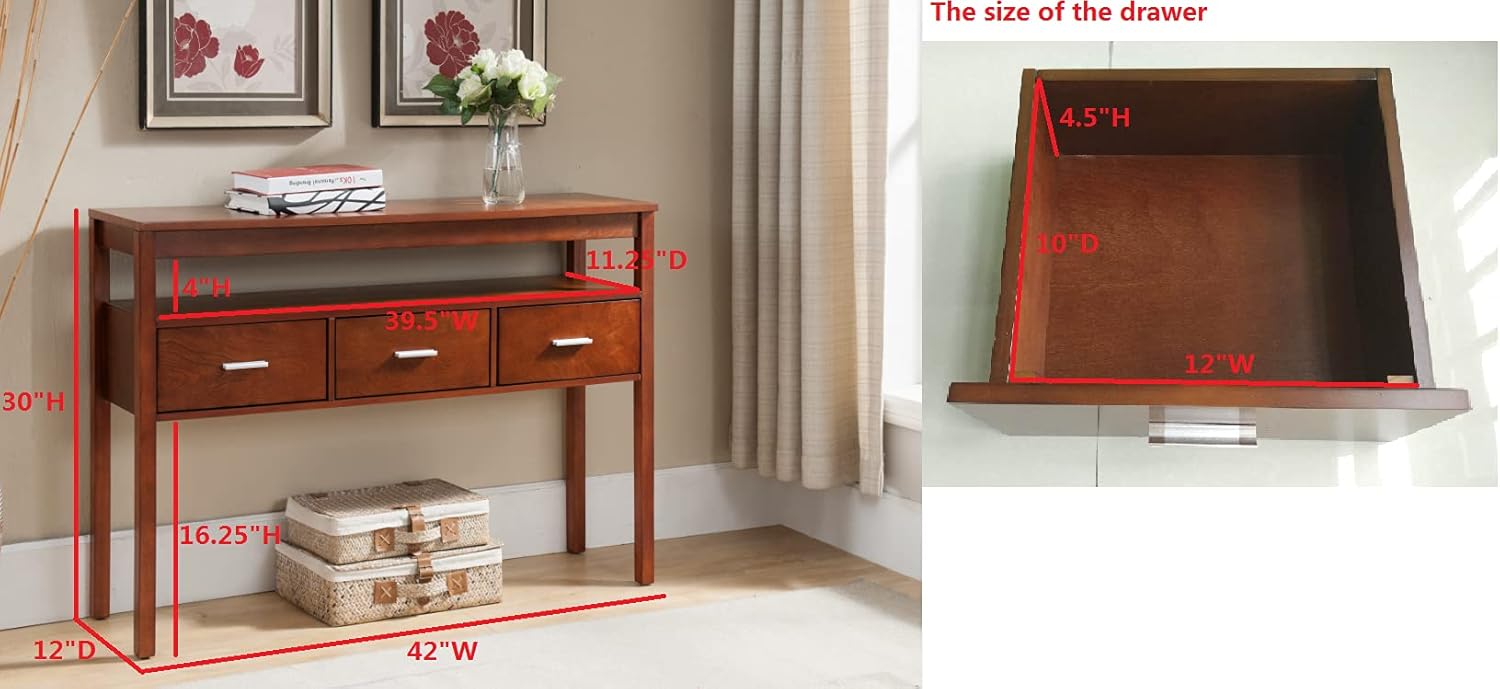 Walnut Wood Console Table L40633