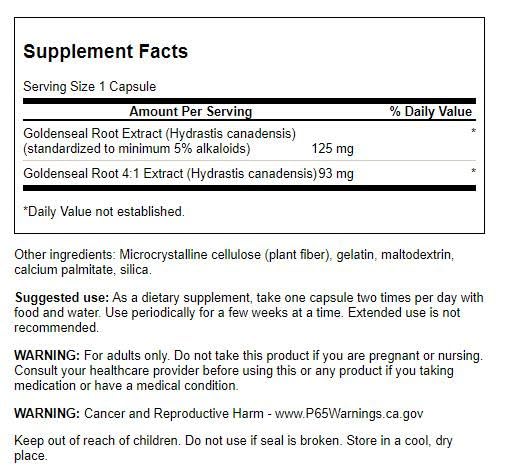 120 Capsules Goldenseal Root Herbal Supplement R489