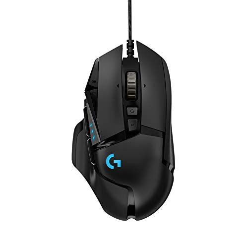 G502 HERO Wired Gaming Mouse with HERO 25K Sensor, 25,600 DPI, RGB, Adjustable Weights, 11 Programmable Buttons T582
