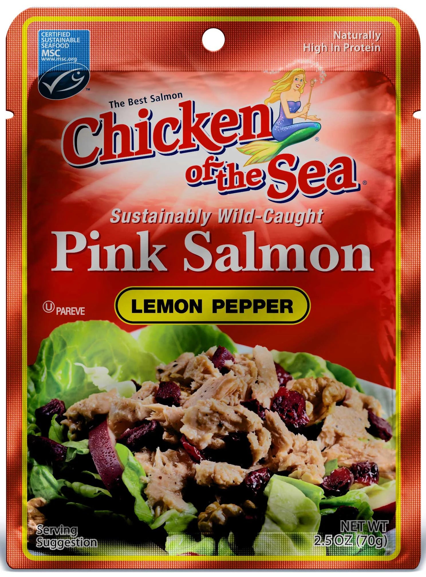 Skinless Boneless Pink Salmon in Lemon Pepper Pouch, 2.5 Ounce C681834