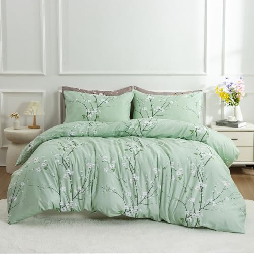 Queen Fluffy Soft Microfiber Floral Comforter Set with 2 Pillowcases D3769