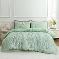 Queen Fluffy Soft Microfiber Floral Comforter Set with 2 Pillowcases D3769