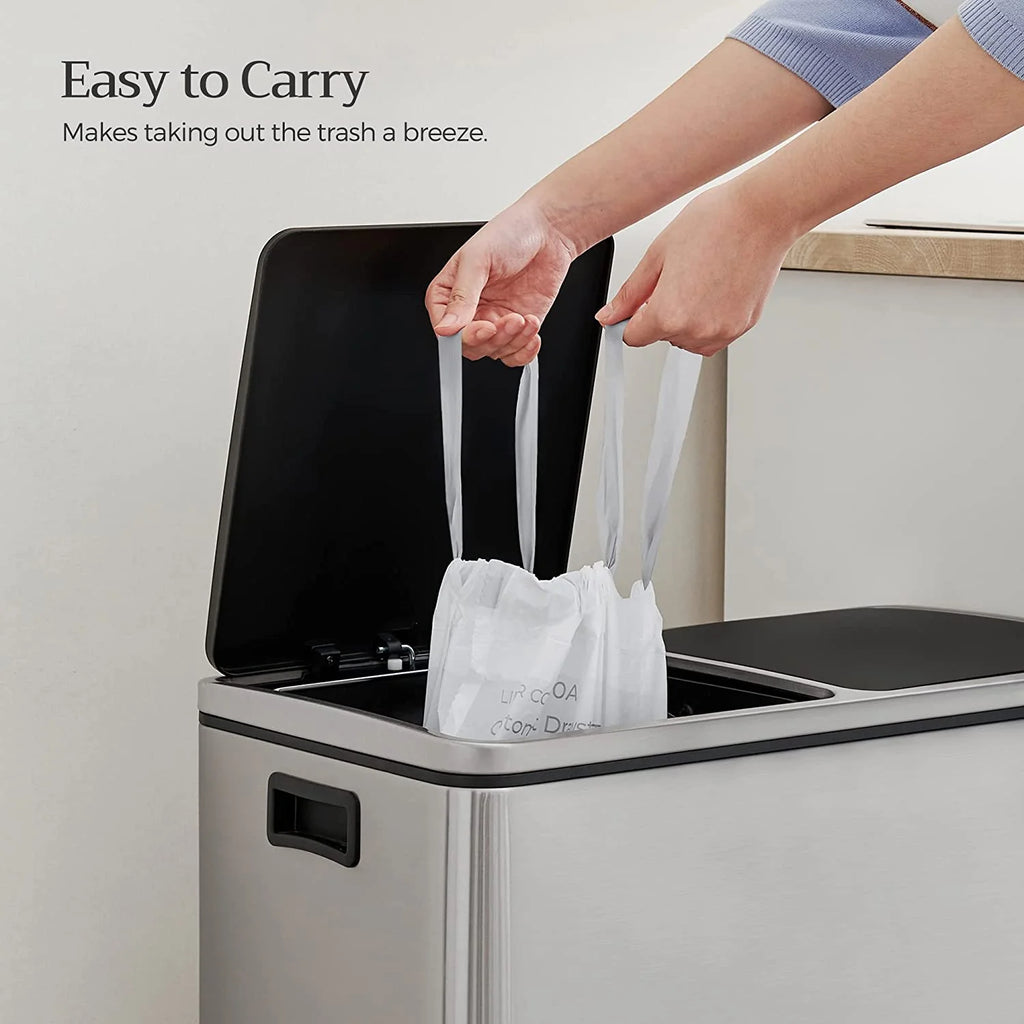 8.5 Gal White Drawstring Trash Bags C62062