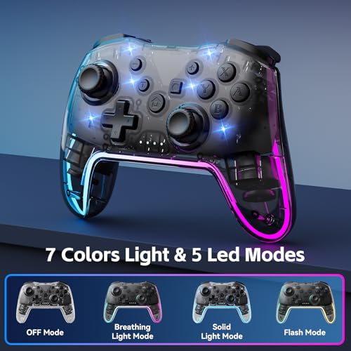 Ergonomic Wireless Gamepad with RGB Lighting O89310