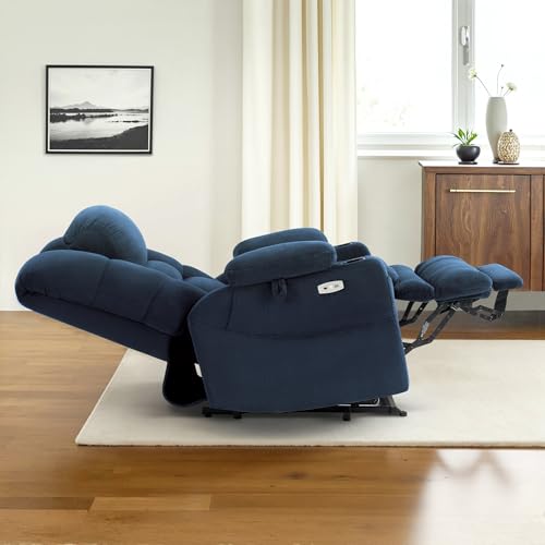 Large Triple Motor Power Lift Recliner Chair with Massage and Dual Heating, Fabric (Grey, Large) K409004