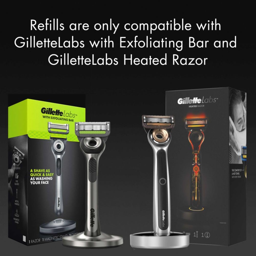 Razors with Exfoliating Bar, Shaving Kit, Includes 1 Handle, 4 Razor Blade Refills, 1 Premium Magnetic Stand A215543