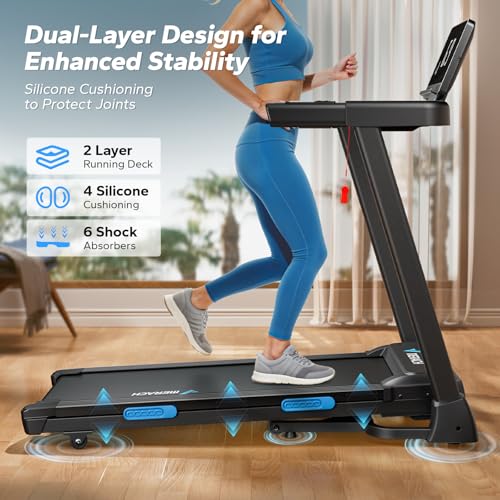 Foldable Treadmill with Incline, 7.5MPH, 16.5" Wider Belt D6153