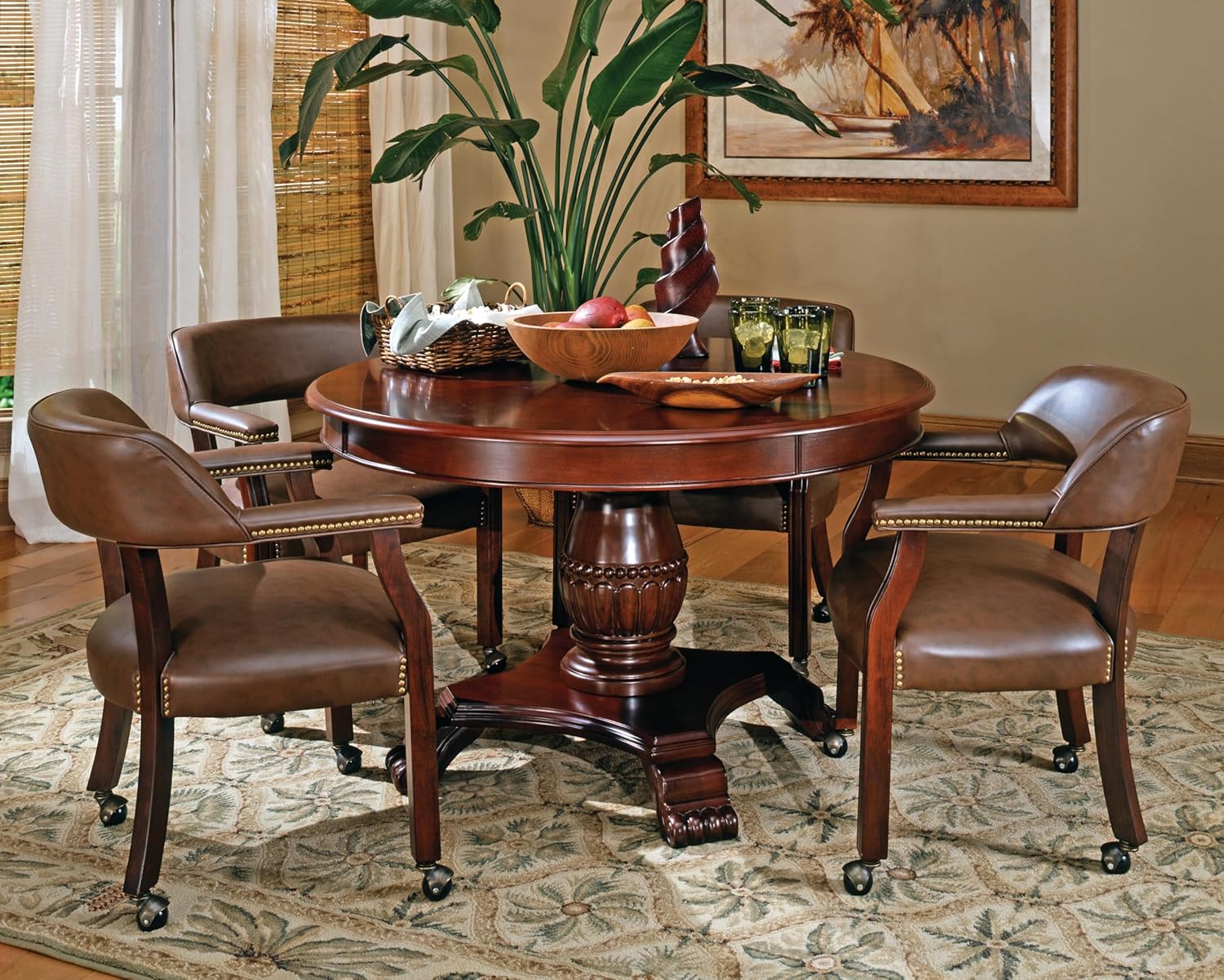 5 Piece Dining Table Set with 4 Captain's Chairs X6806