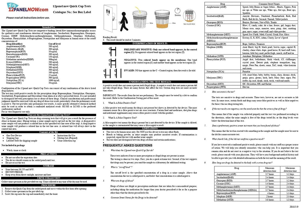 14 Panel Multi-Drug Urine Test with ETG & TML Detection [5 Pack] G42009