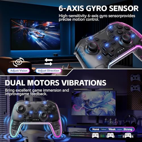 Ergonomic Wireless Gamepad with RGB Lighting O89310