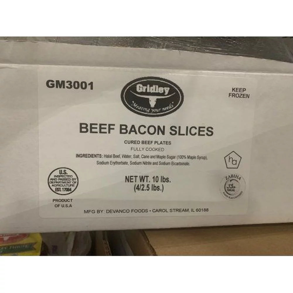 Sliced Halal Beef Bacon, 2.5 Pound R44399