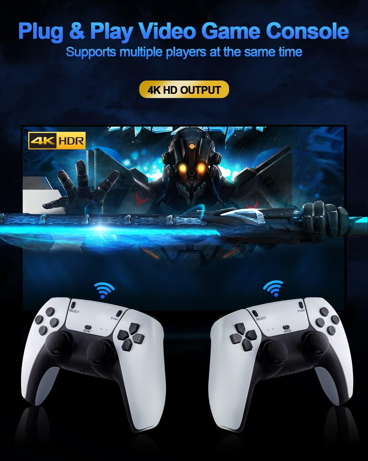 Retro Game Console with 2.4G Wireless Joystick Controller R4484