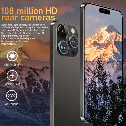 15 ProMax Smartphone, 6+256GB Unlocked, Android 13.0, 48+108MP Zoom Camera, Build-in Pen, 6800mAh, Dual SIM, 6.7" HD Screen, 5G/4G Phone (White) M3344