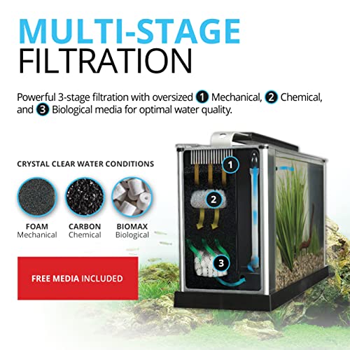 Freshwater Aquarium Kit with LED Lighting and 3-Stage Filtration V59672