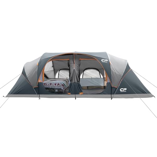 12-Person 3 Room Waterproof Windproof Family Tent with Carry Bag M836