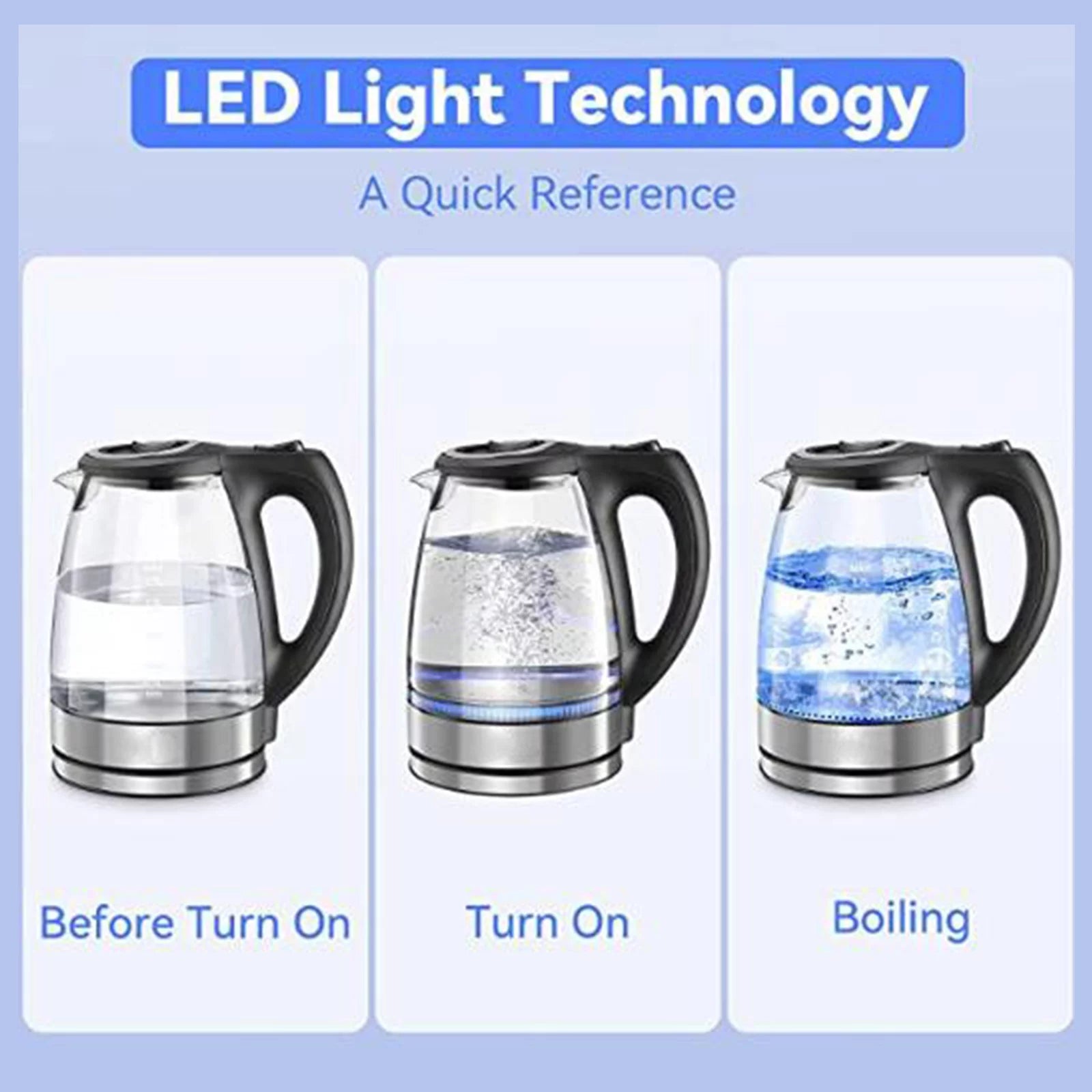 1.7L 1500W Glass Electric Kettle with Auto Shut-Off L339