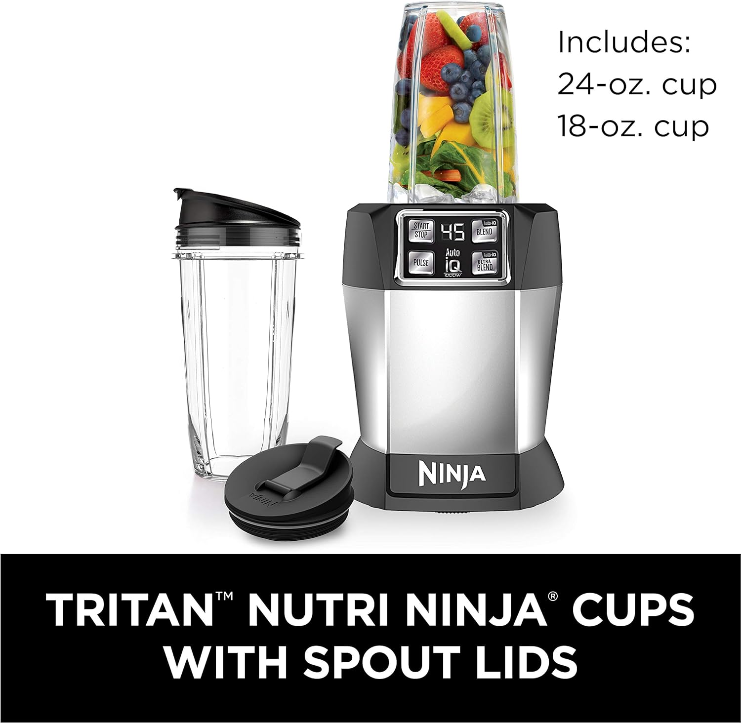 Black 1000-Watt Personal Blender with 18-oz. & 24-oz. To-Go Cups P3895