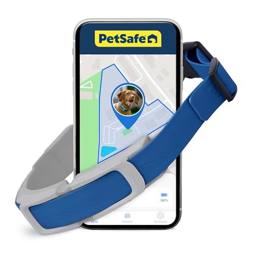 GPS Dog Collar with App, Waterproof Rechargeable (Blue, Grey) Y2567