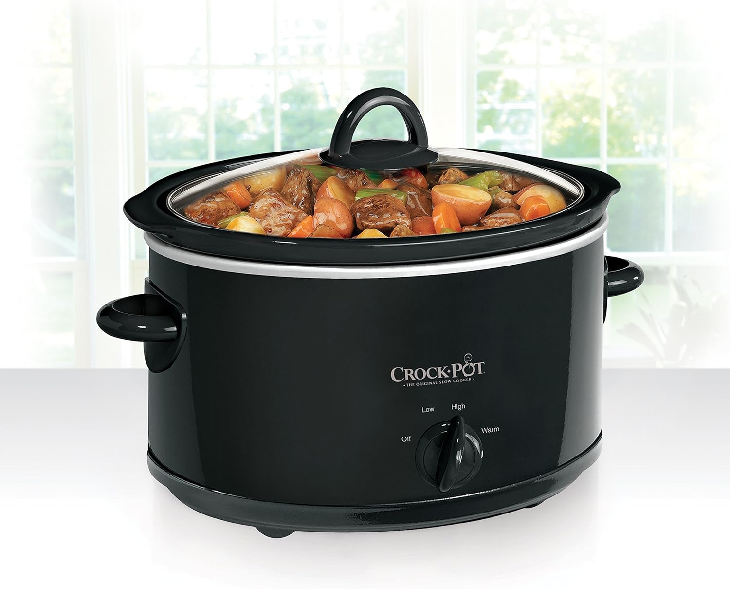 Black 4-Quart Manual Slow Cooker U468
