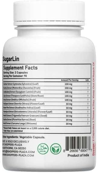 Herbal Support Supplement with Fenugreek, Turmeric, Gymnema Sylvestre, 180 Capsules F825326