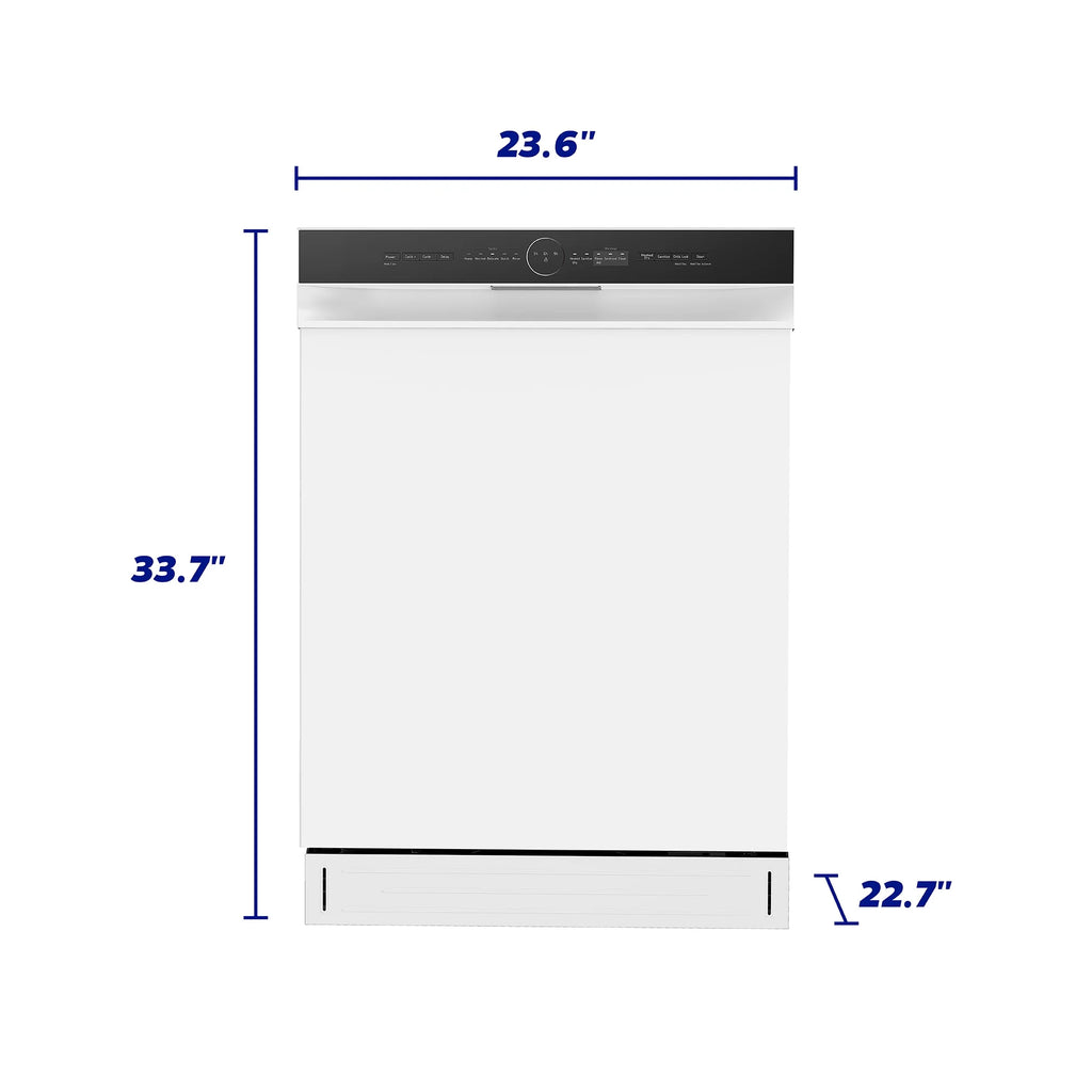 24" Front Control Built-in Dishwasher White H6302