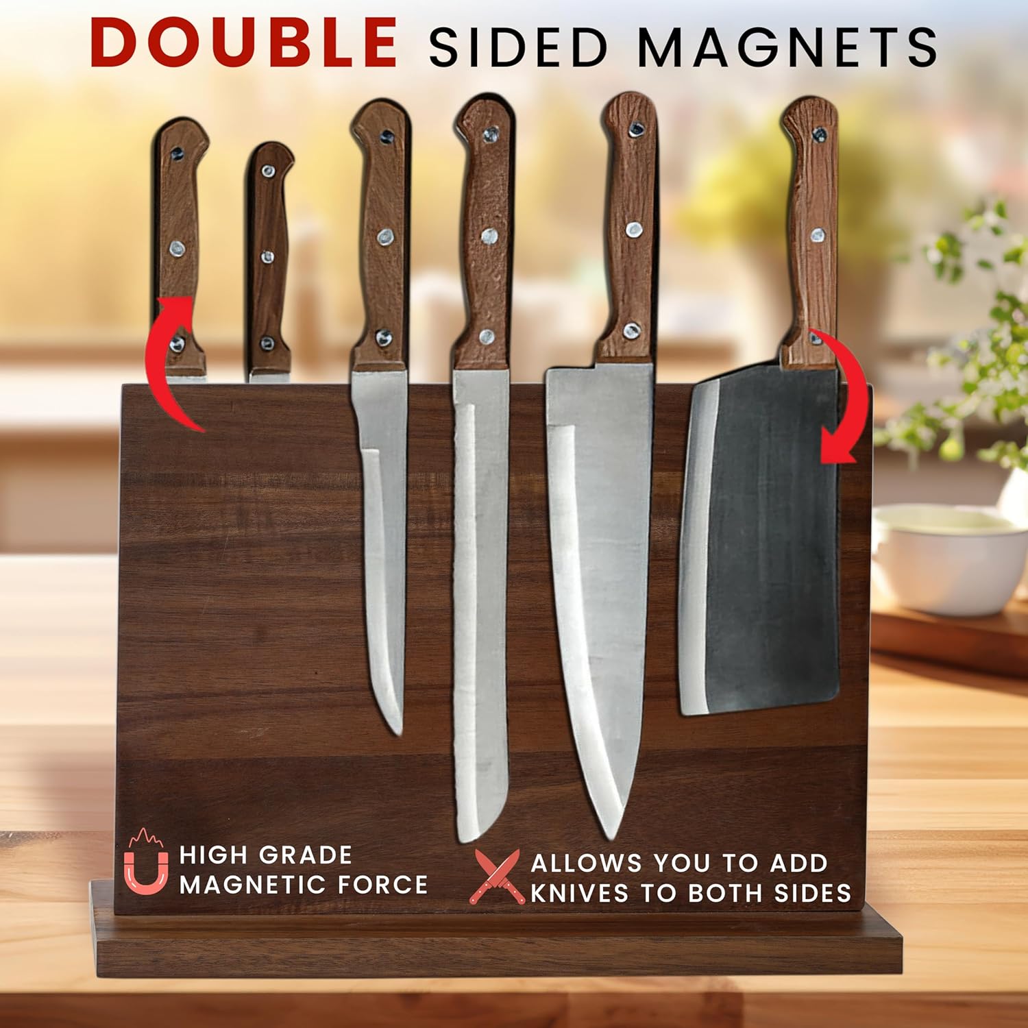 Wooden Magnetic Knife Holder E77630