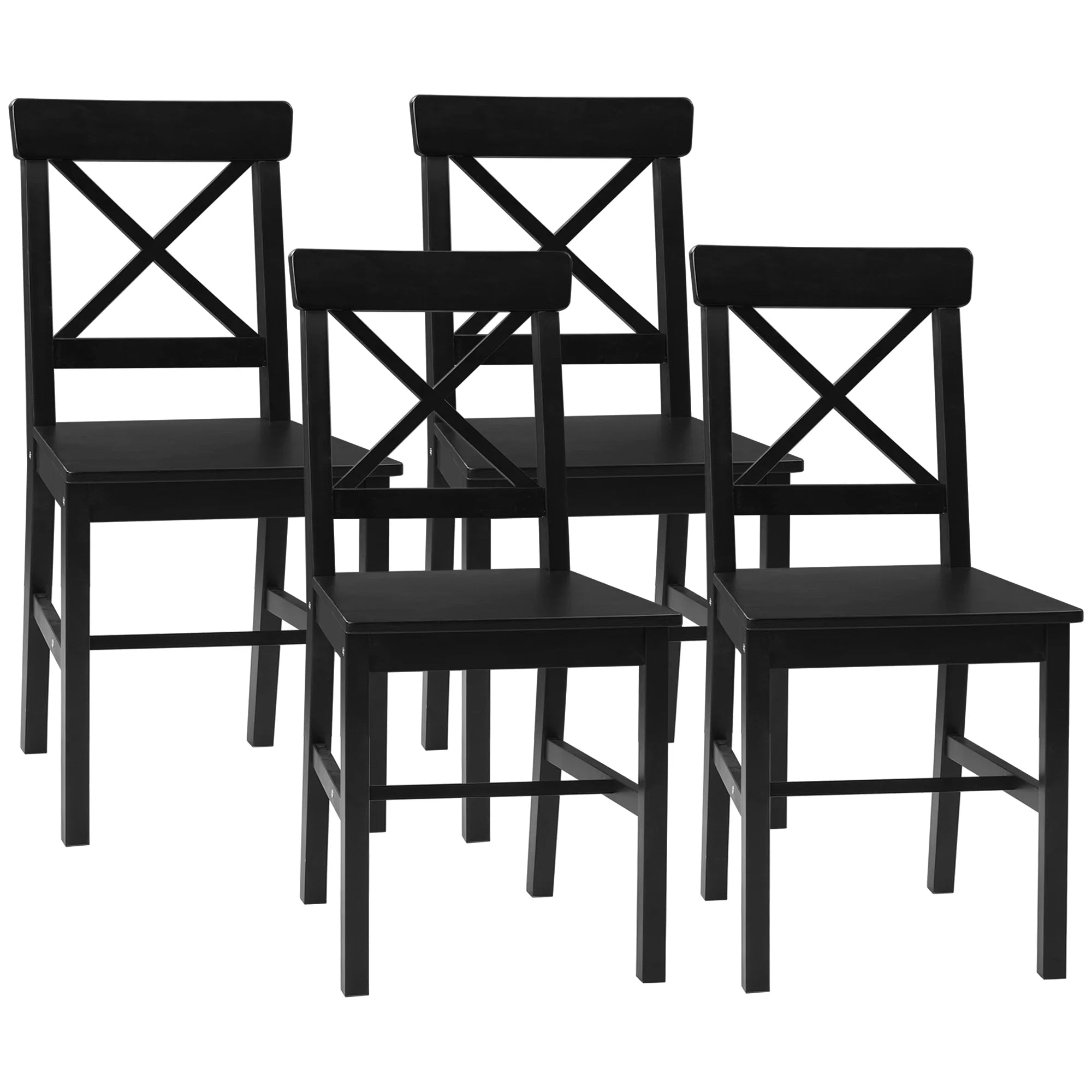 Black Wooden Dining Chairs Set of 4 G2524