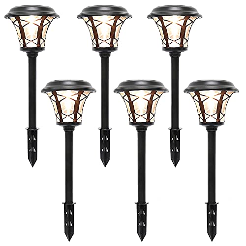 6 Pack Solar Powered Pathway Lights, Warm White B74254