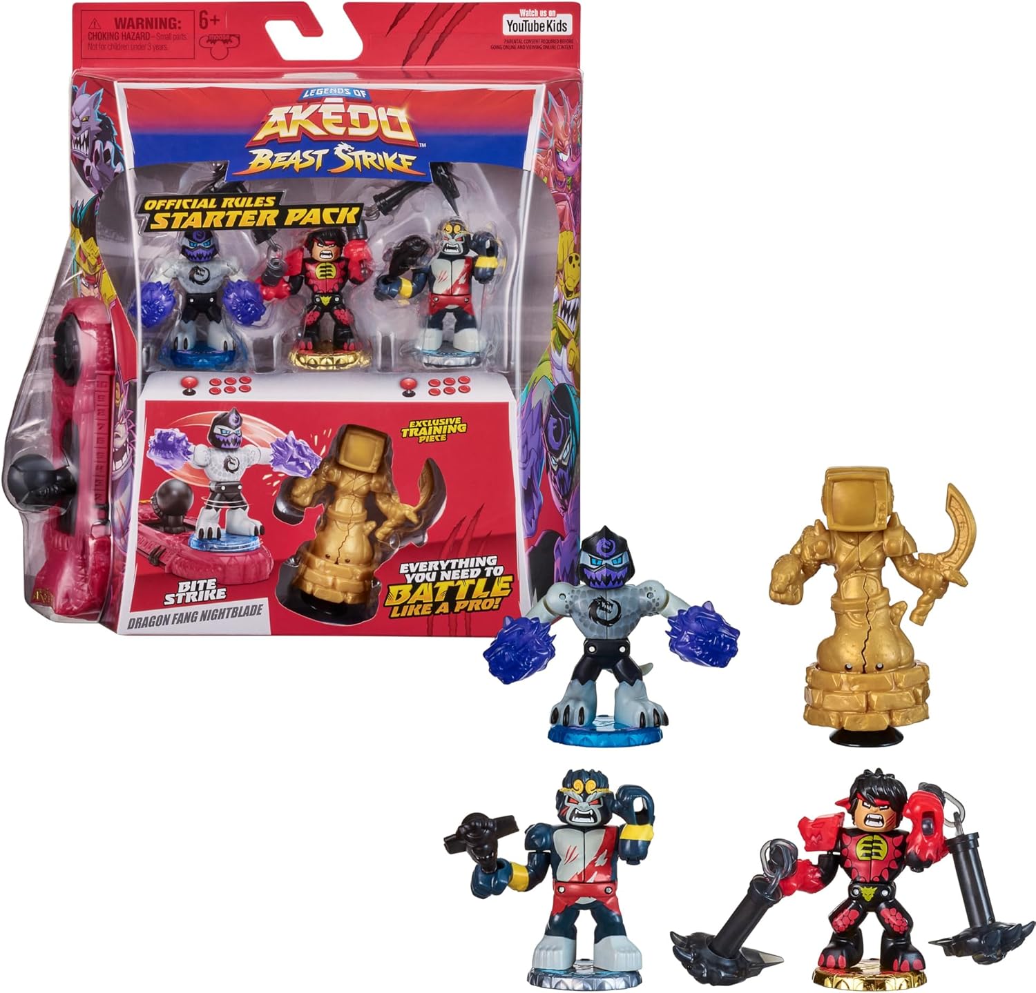 3 Mini Battling Warriors with Training Practice Piece and Exclusive Joystick Controller Q38462