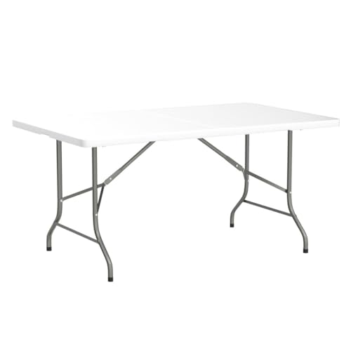 White Plastic 6ft Folding Table B137