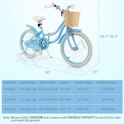 14 16 18 Inch Kids Bicycle with Training Wheels W661