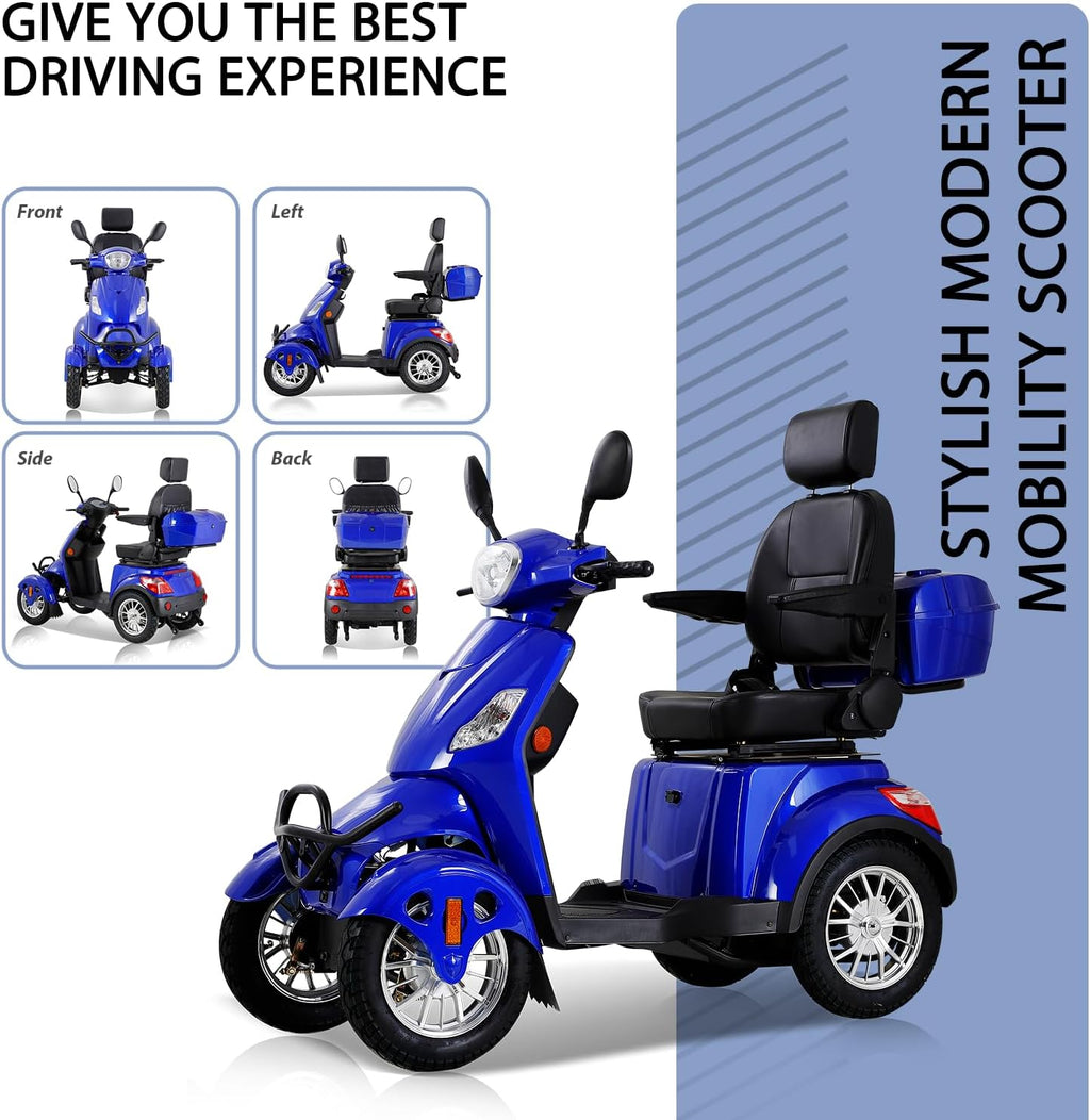 Blue 4-Wheel All Terrain Electric Mobility Scooter Z976835