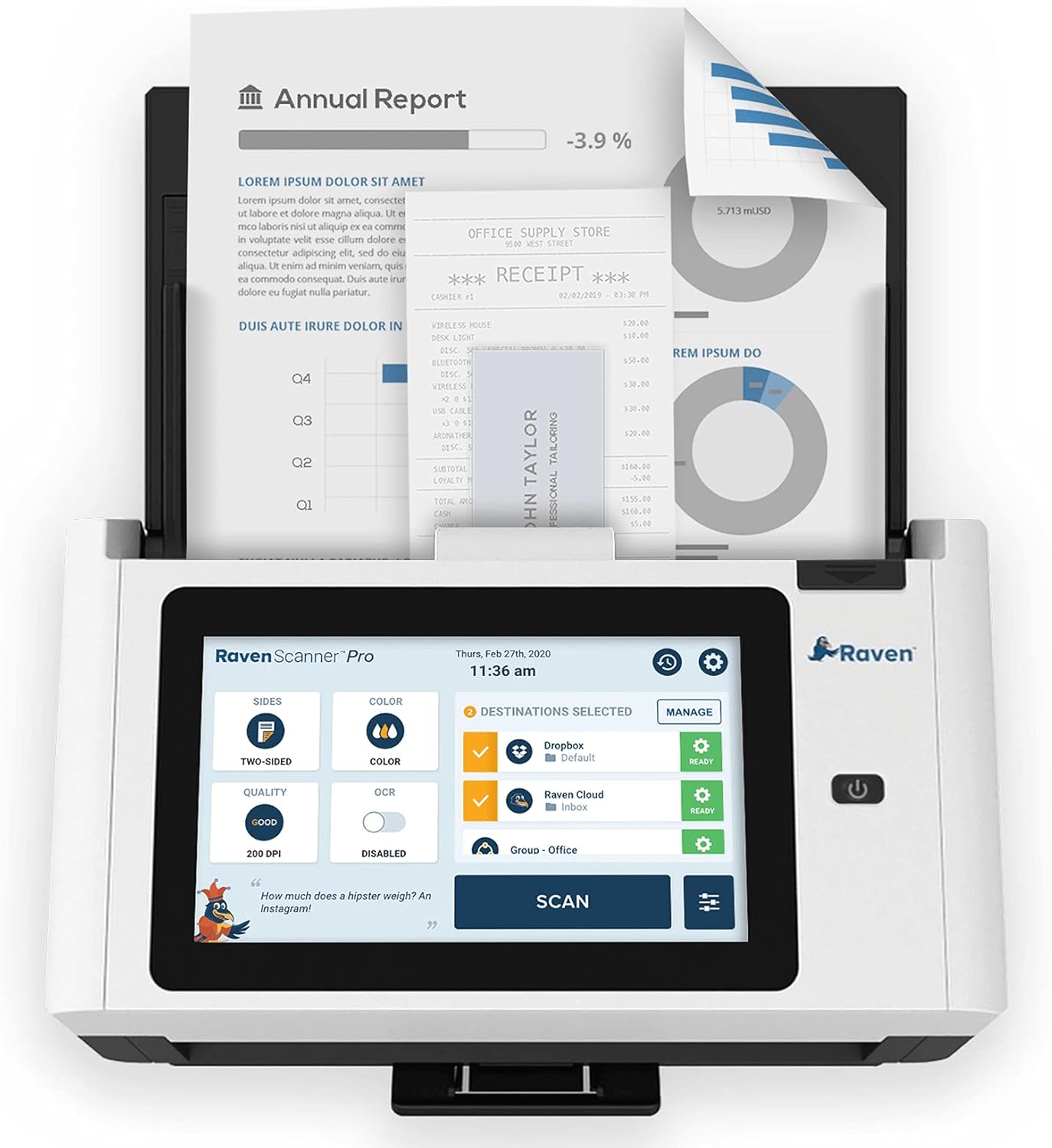 Huge Touchscreen High Speed Color Duplex Feeder Scanner B658855