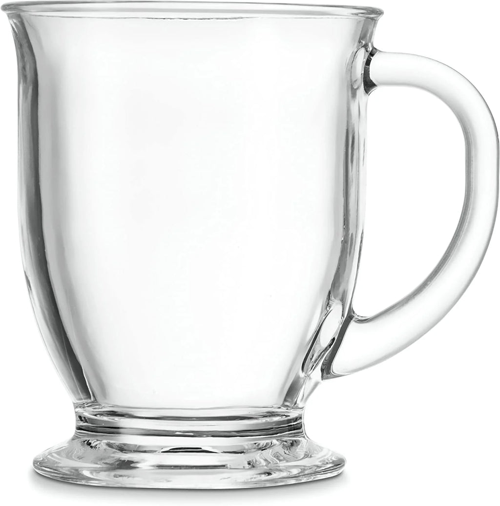 Clear Glass Coffee Mugs Set of 6 15-Oz Borosilicate Glass G182