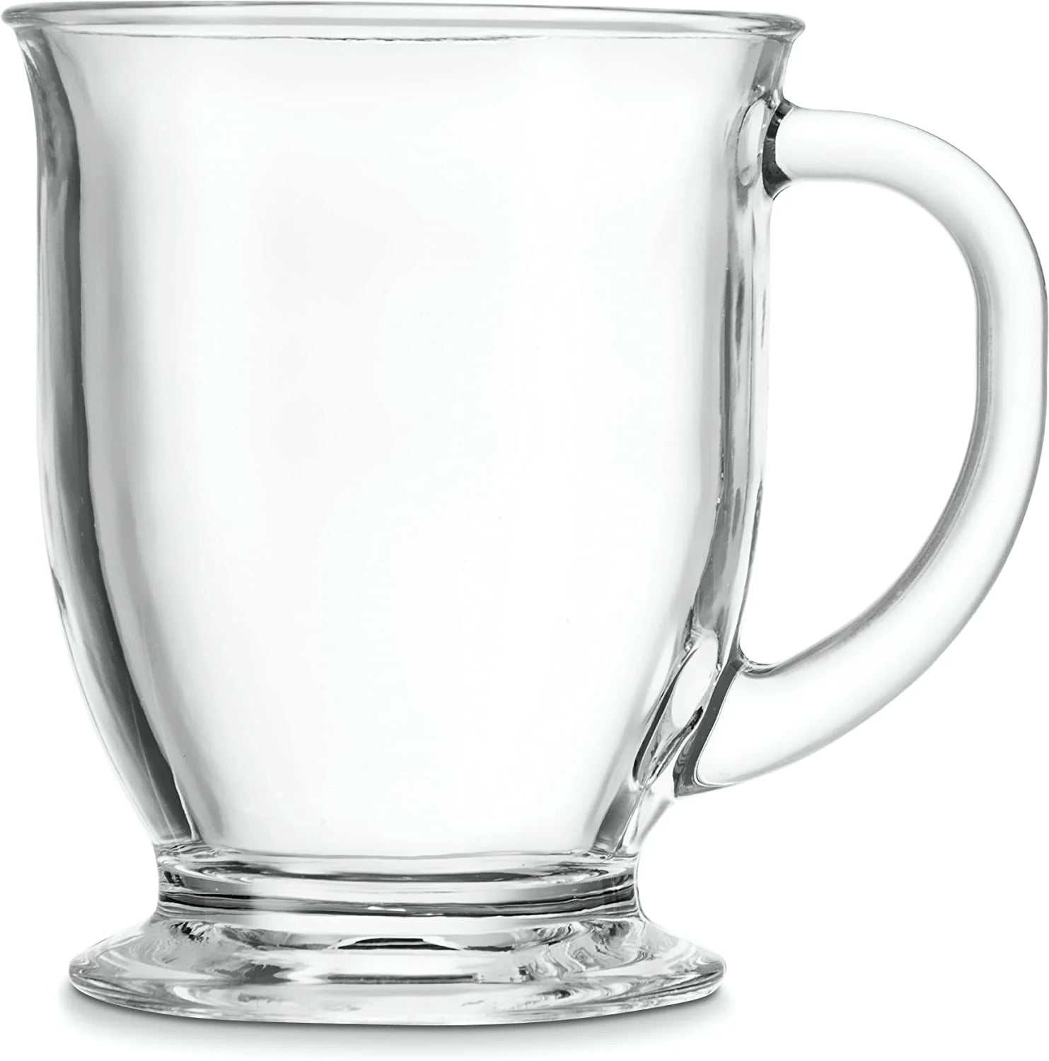 Clear Glass Coffee Mugs Set of 6 15-Oz Borosilicate Glass G182