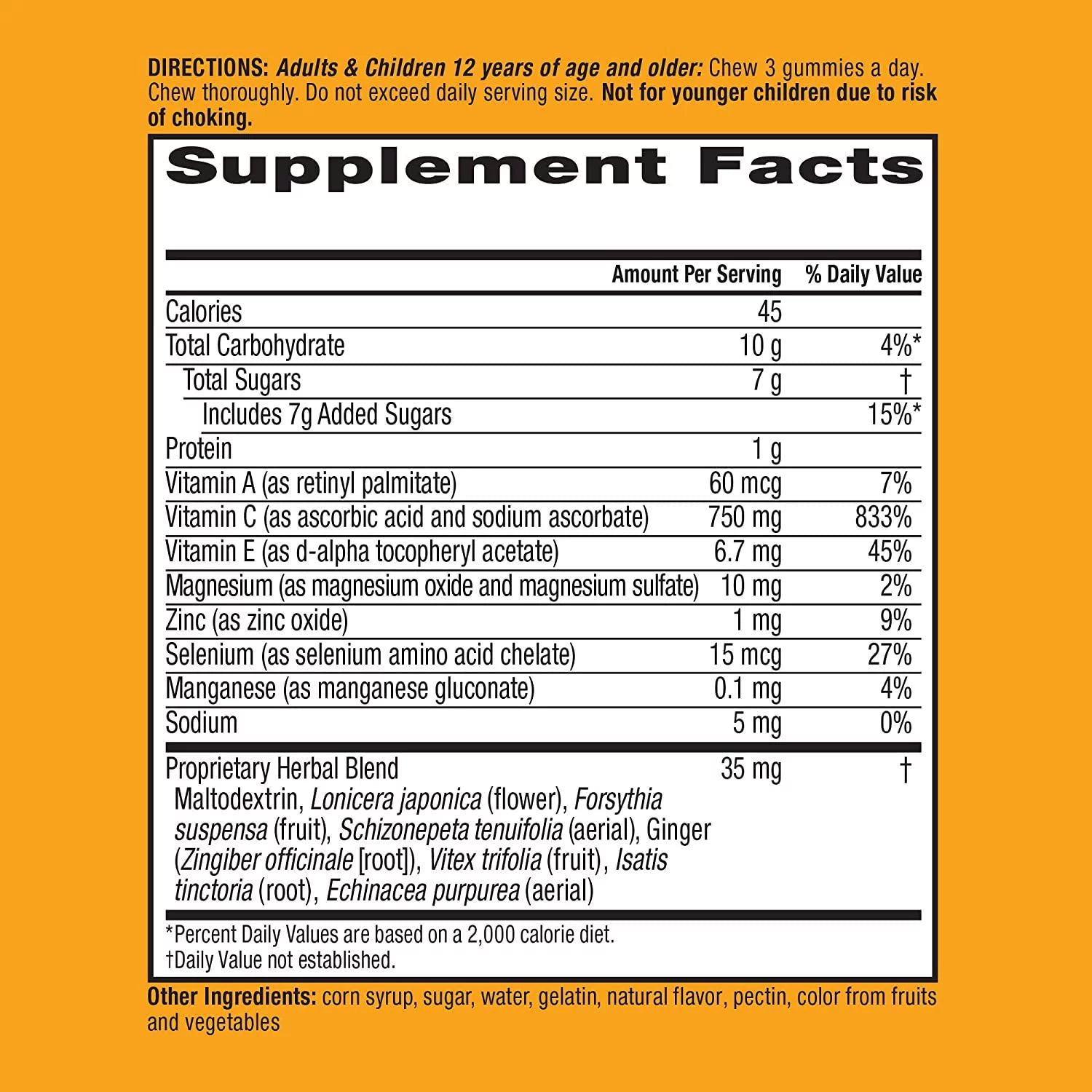 Vitamin C 750mg Orange Flavored Gummies 63 Count 2 Pack U4995