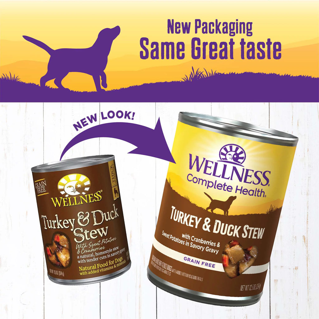 Thick & Chunky Natural Grain Free Canned Dog Food, Turkey & Duck Stew, 12.5-Ounce Can (Pack of 12) L491630