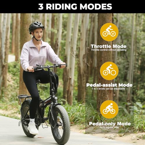 20"X4" Fat Tire Folding Electric Bike with 48V 10.4Ah Removable Battery X78366