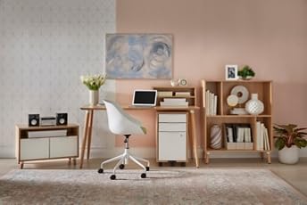 Table Desk 60" W x 24" D Ash White Metal D514403