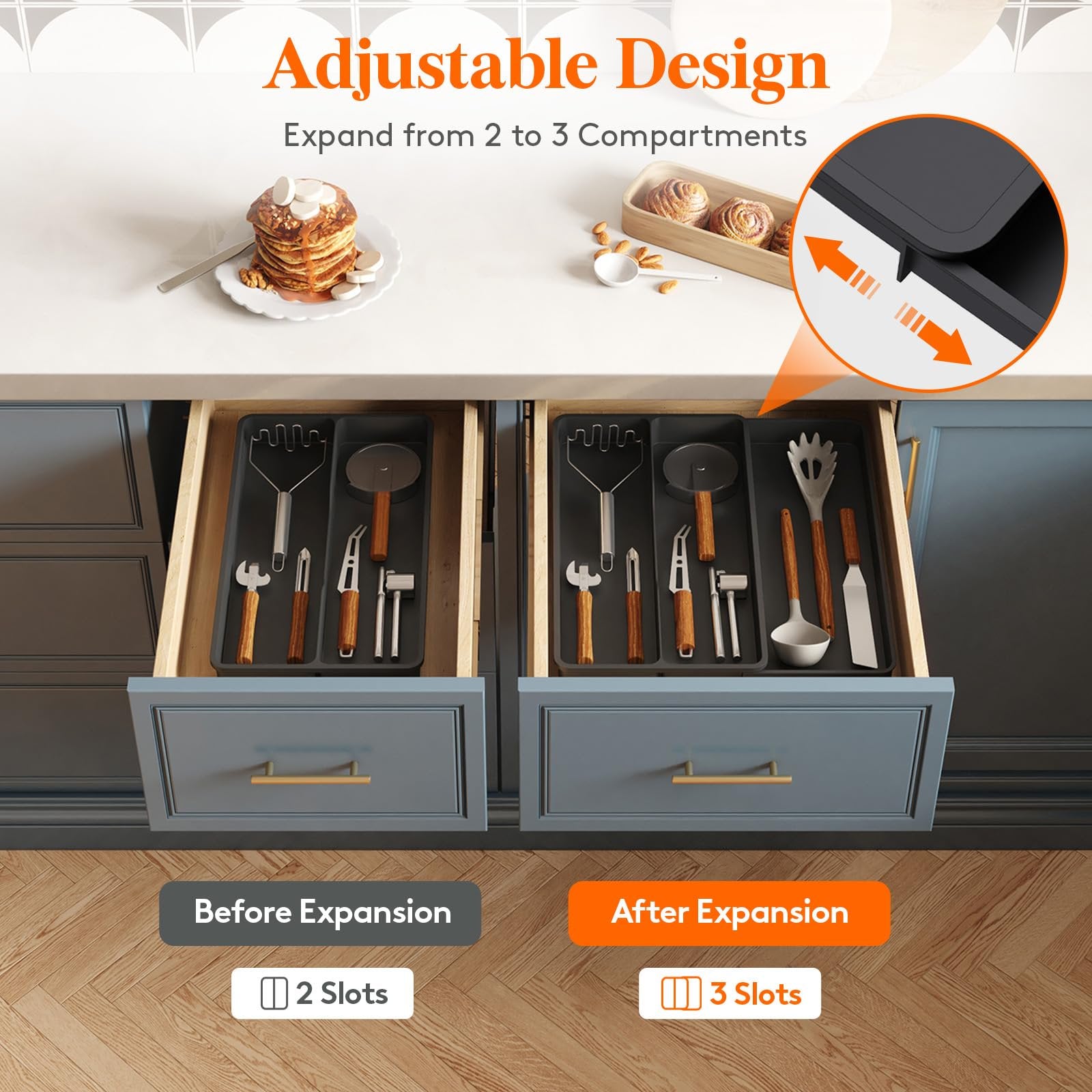 Black Expandable Cutlery Tray I9210