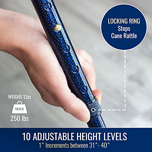 Folding Adjustable Wood Handle Cane T1275
