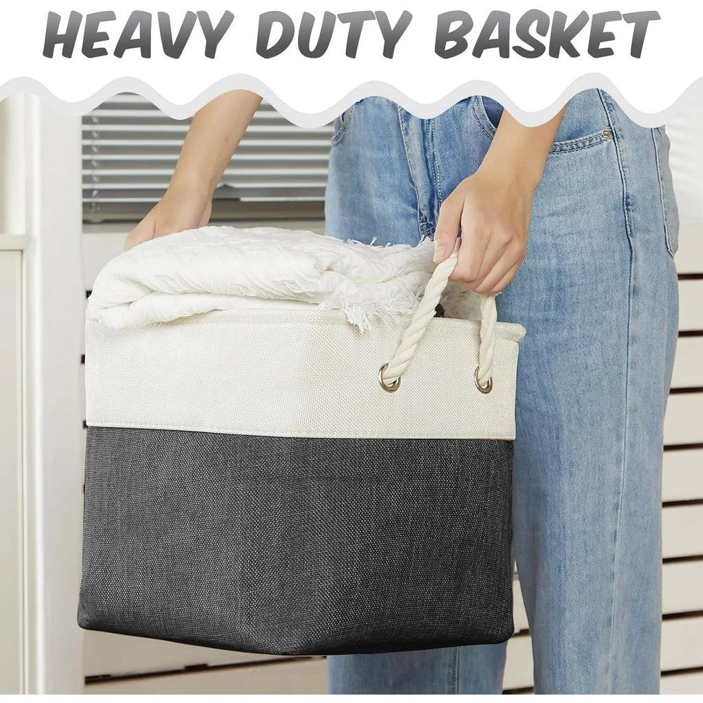 6 Pcs 11 x 11 Inch Fabric Cube Storage Bins with Handles Z226