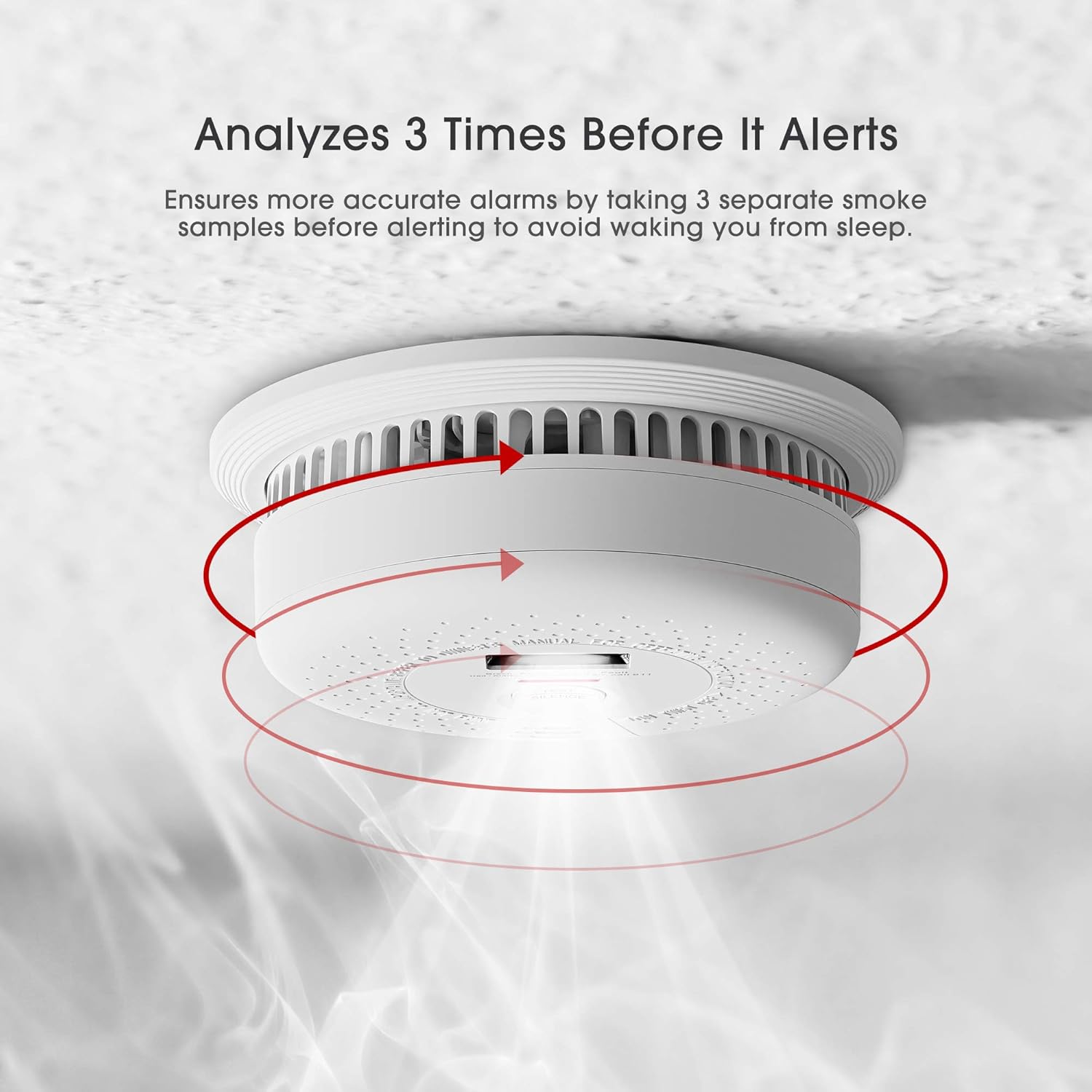 10-Year Battery Smoke Detector with Escape Light M12715