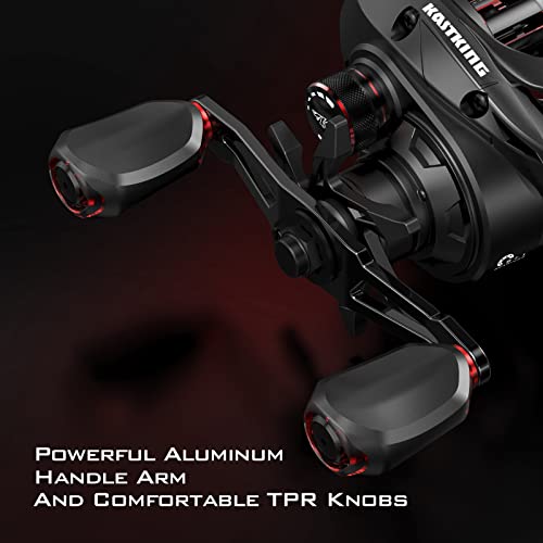 Graphite Frame Baitcasting Fishing Reel, 7.2:1 Gear Ratio, 17.6LB Carbon Fiber Drag E65400