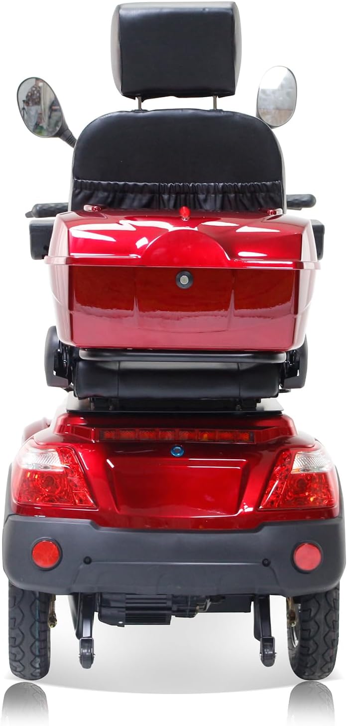 Heavy Duty 4 Wheel Mobility Scooter 500lbs Capacity 800W Red F726645