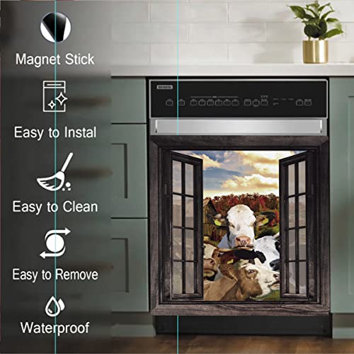 Vinyl Farm Cow Dishwasher Cover Sticker 23"x17" Z91271